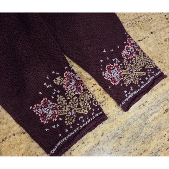 New! COVINGTON Sz 2X Sweater Zip Mock Neck Embroidered Flower Cuff Wool Blend - Picture 12 of 15
